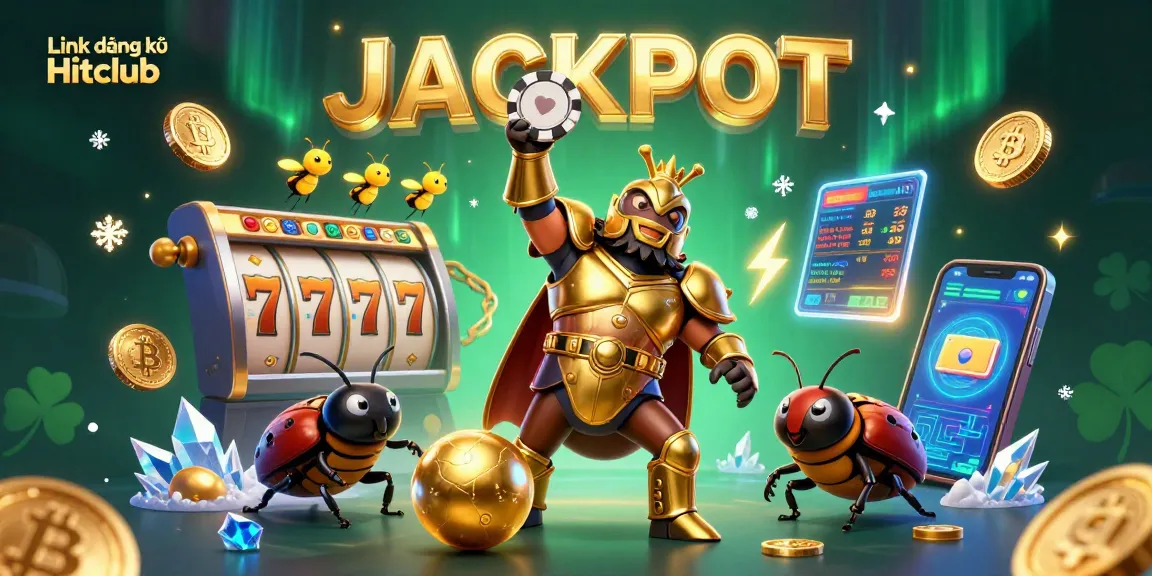 Win big with Link đăng ký Hitclub as a 3D hercules beetle celebrates a jackpot!