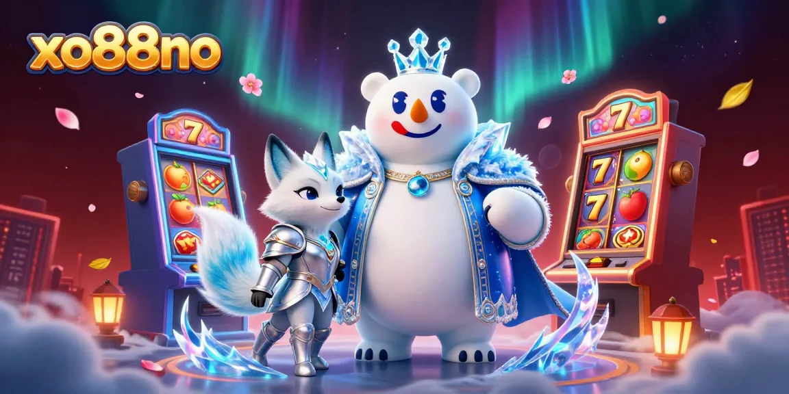 Experience winning at xo88no with stunning slot games, showcasing a magical polar bear and snow fox.