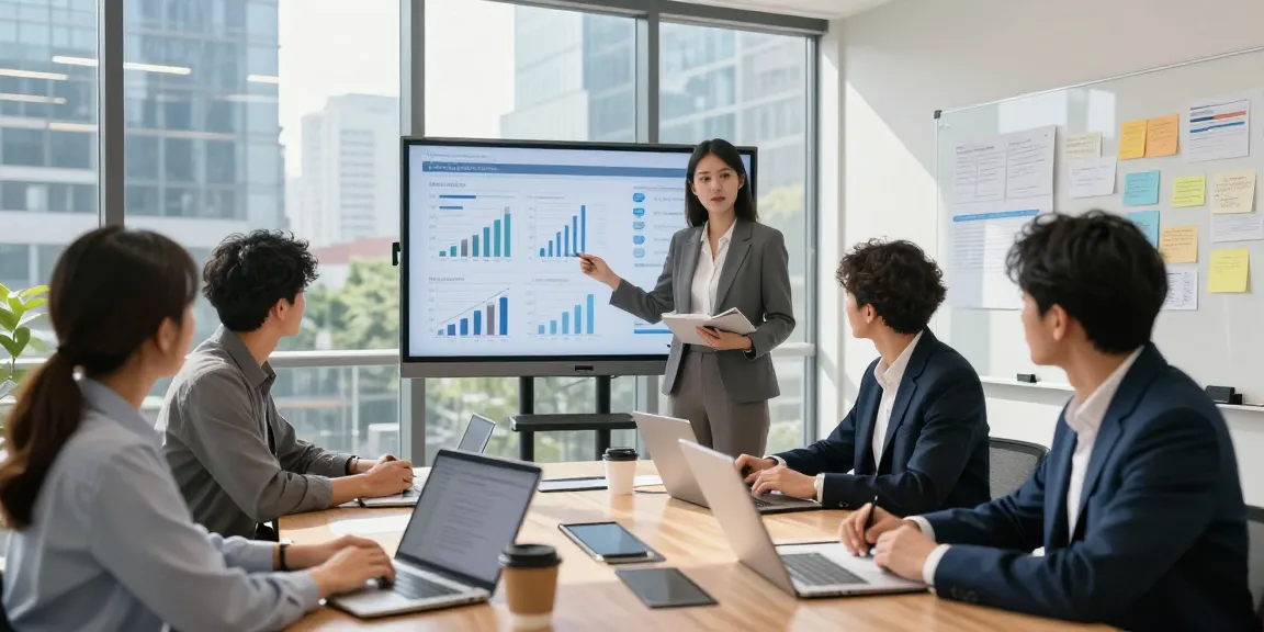 Diverse team collaborating in a modern conference room at the WPS Official Website presentation, showcasing innovation and teamwork.