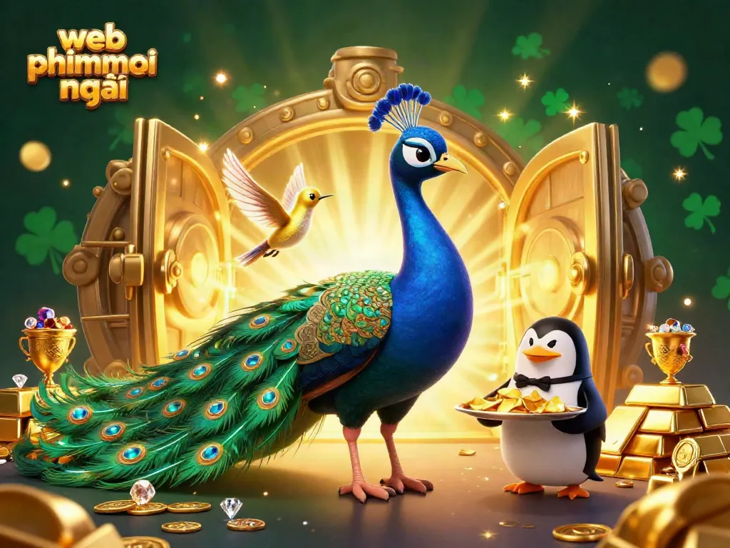 Engage with web phimmoi mới by enjoying a vibrant scene of casino riches in a playful 3D illustration.