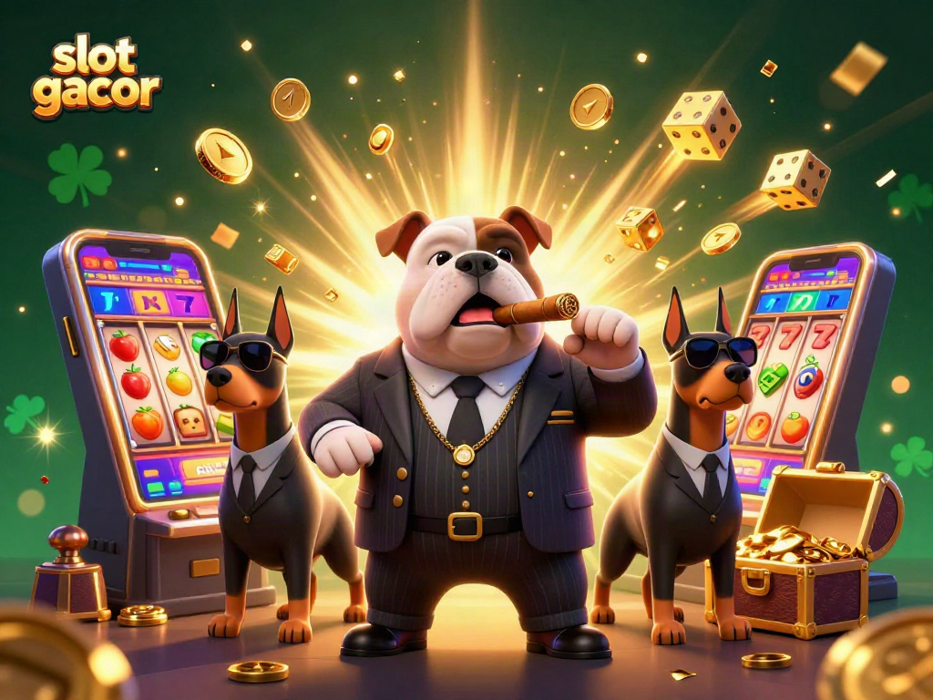 Engage with slot gacor in this vibrant 3D scene featuring dynamic slot machines and gaming action.