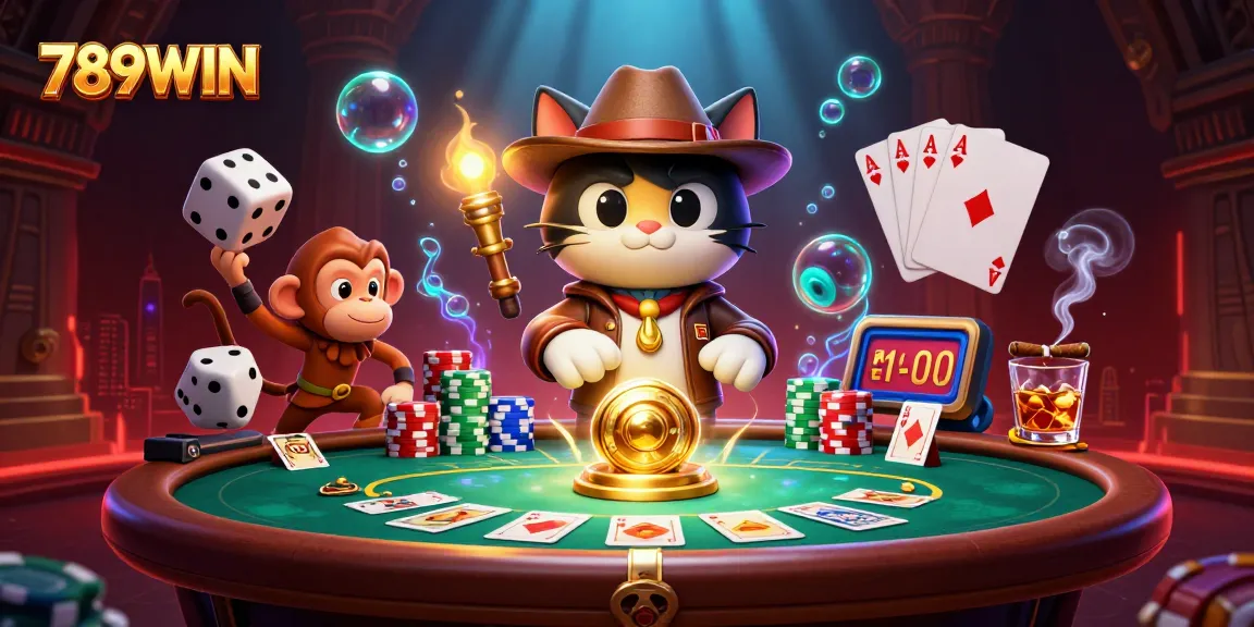 Experience thrilling wins at 789WIN with a vibrant casino adventure illustration.