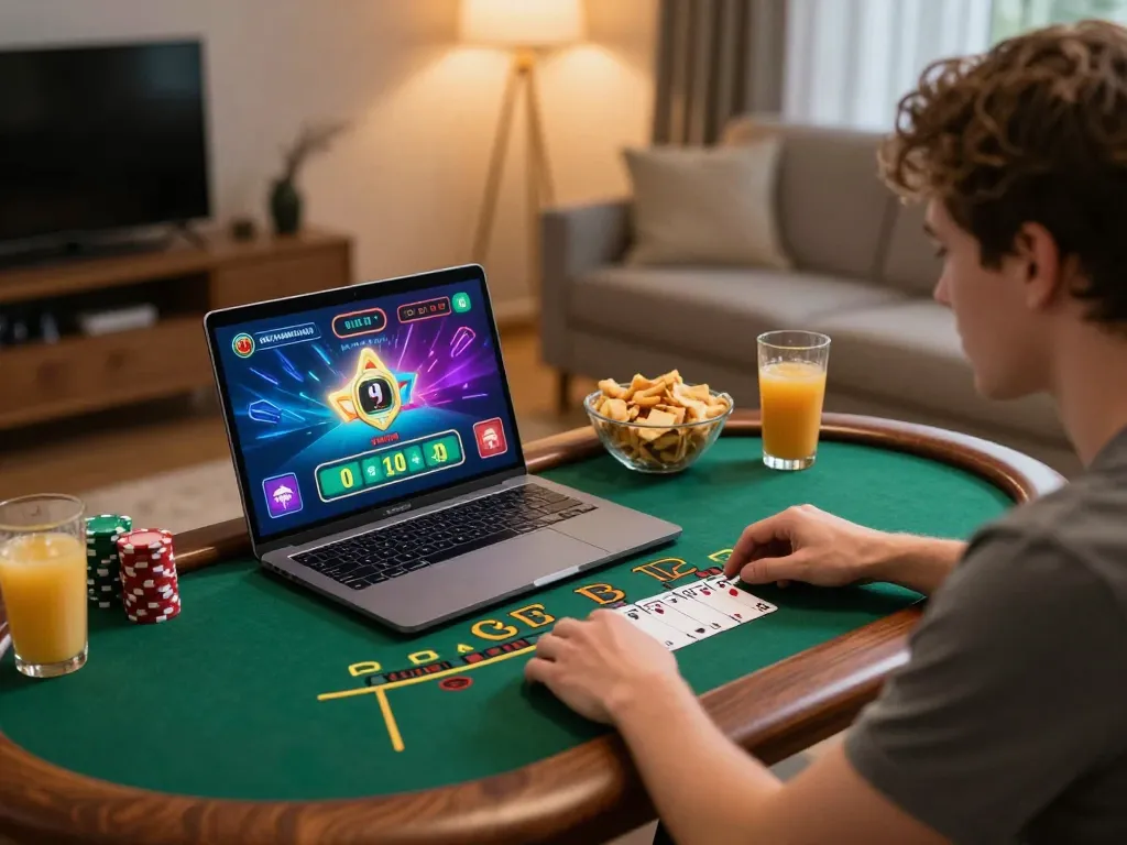 Player enjoying live dealer blackjack on Trang chủ Vin88, showcasing responsible gaming and strategic play.