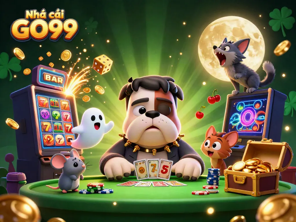 Play at Nhà cái GO99 with fantasy characters winning big at a spooky casino.