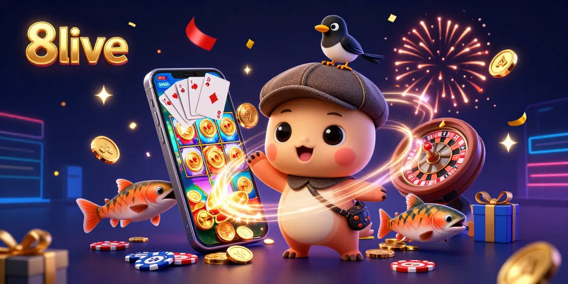 Experience thrilling wins at 8live with slots, gold coins, and playful characters.