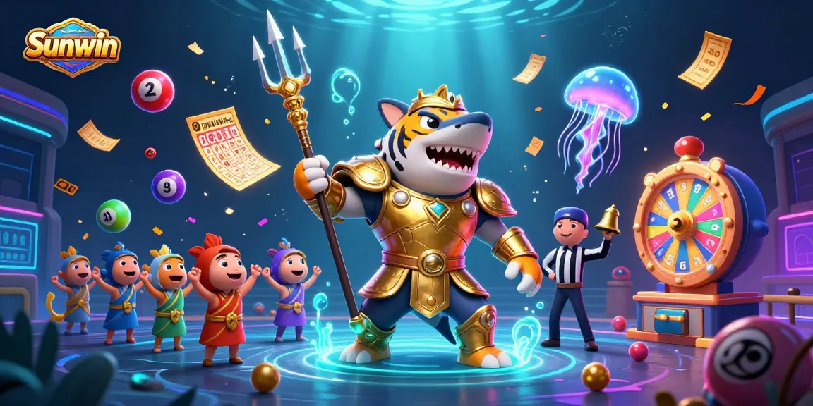 Experience thrilling lottery action with Sunwin's vibrant underwater casino scene and exciting game elements.