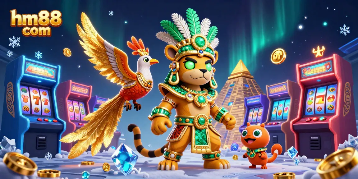 Experience thrilling gameplay at hm88 com with this dynamic casino scene featuring vibrant slot machines.