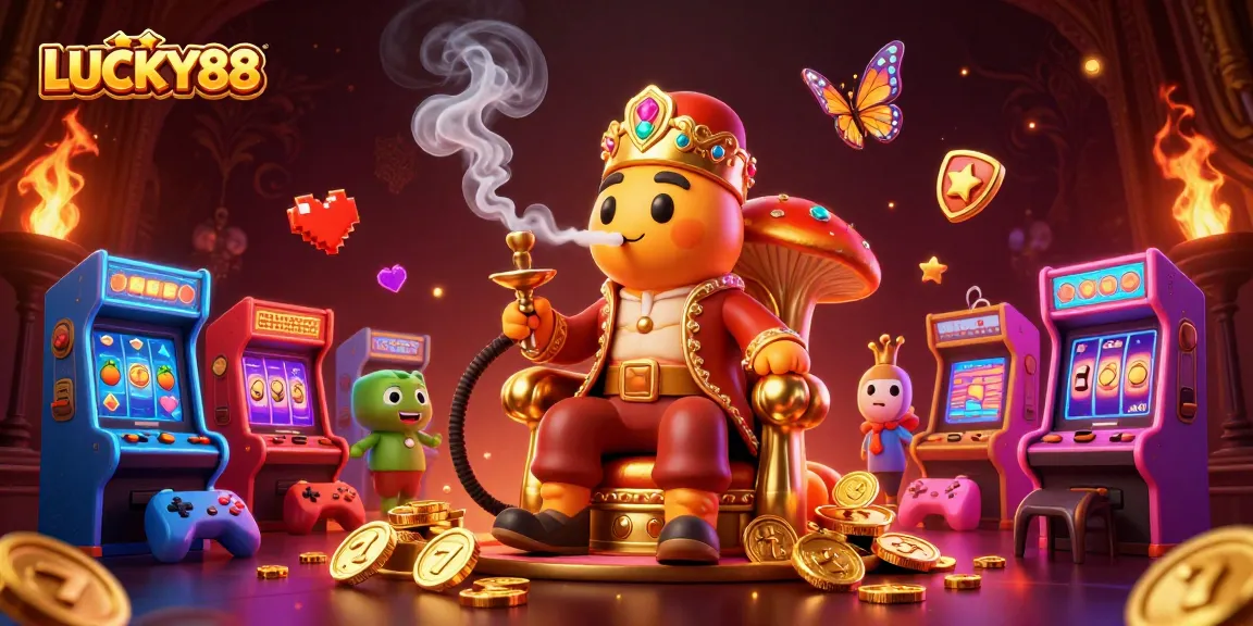 Experience the LUCKY88 slot with vibrant graphics and engaging characters in an exciting online casino setting.