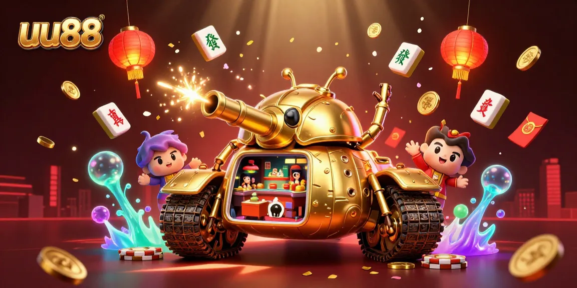 Experience the thrilling world of uu88 with a vibrant 3D casino scene filled with fun elements.